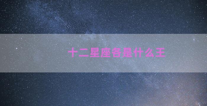 十二星座各是什么王