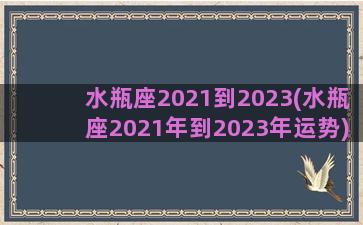 水瓶座2021到2023(水瓶座2021年到2023年运势)